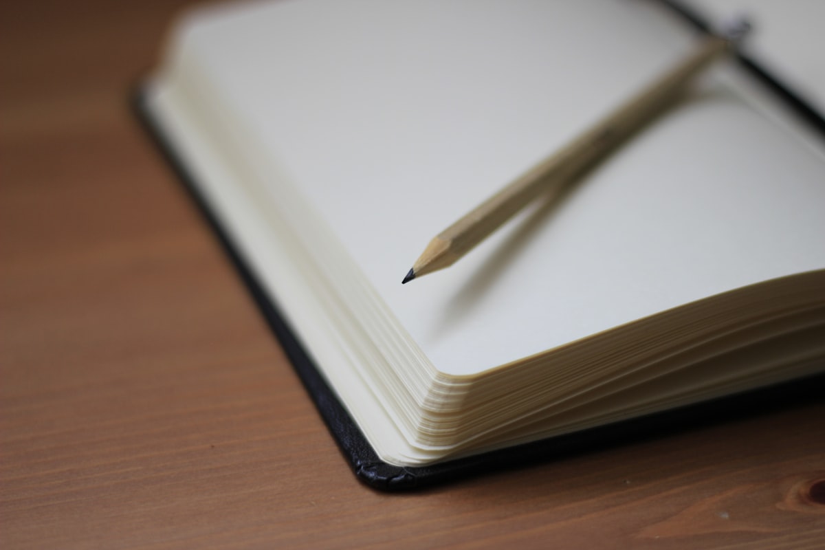 Handwritten notes and journal pages with a pen