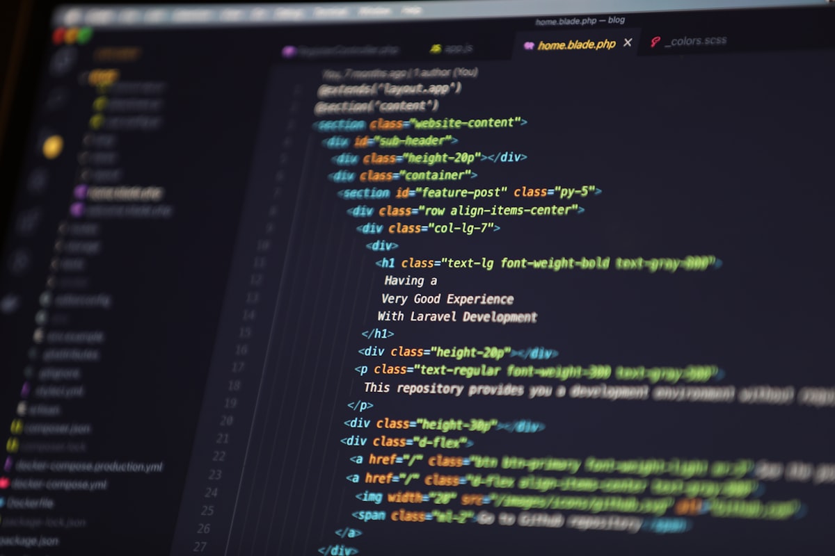 Developer at desk in focused work